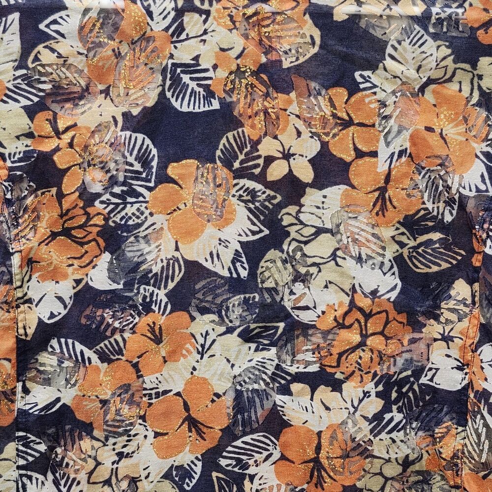 Ruby Rd Floral Jacket Orange Button Front Women's Size 10 Tropical Spring - Picture 7 of 10